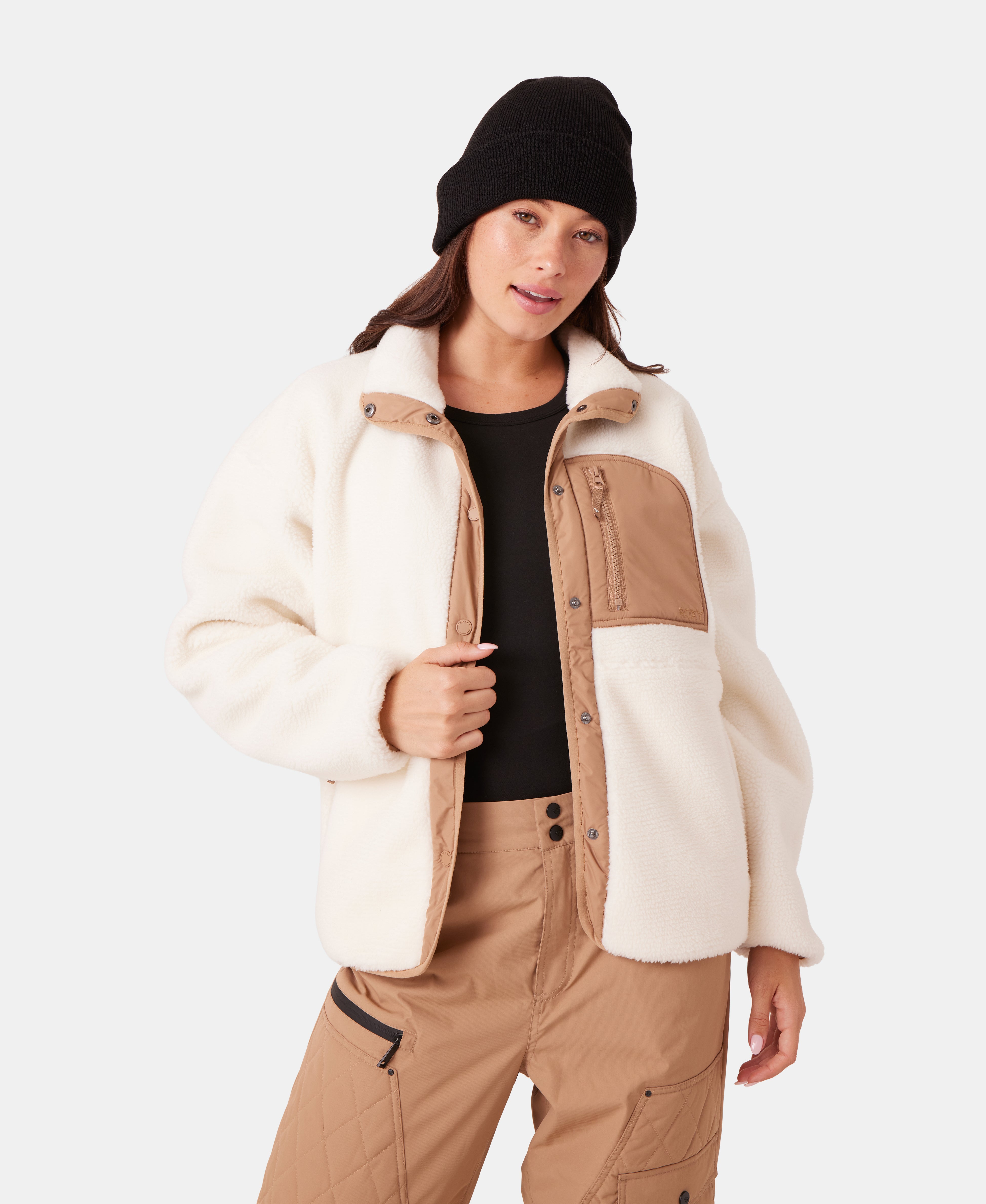 BRIEFING フリースジャケット XS アイボリー　レディース Axel Bonded Sherpa Jacket - Roxy