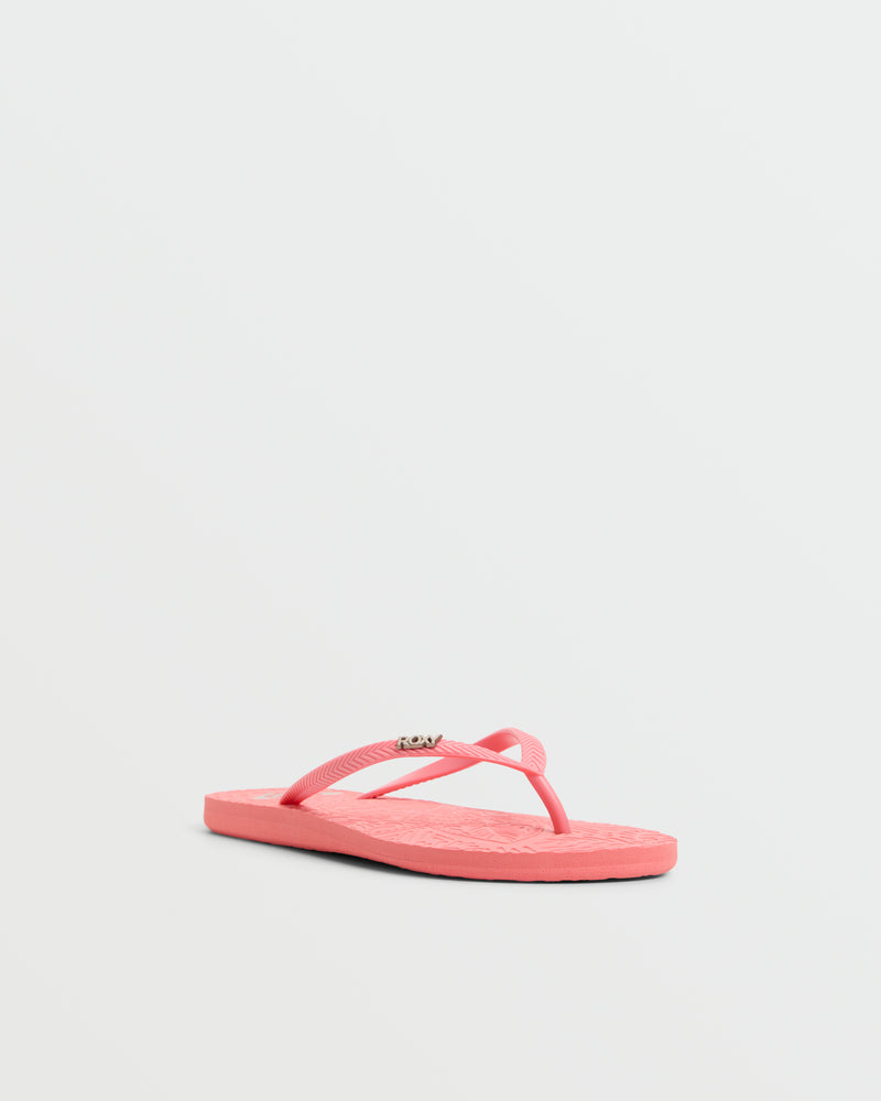 A single pink Roxy Antilles II Sandal featuring textured straps and a patterned sole is shown against a plain white background.