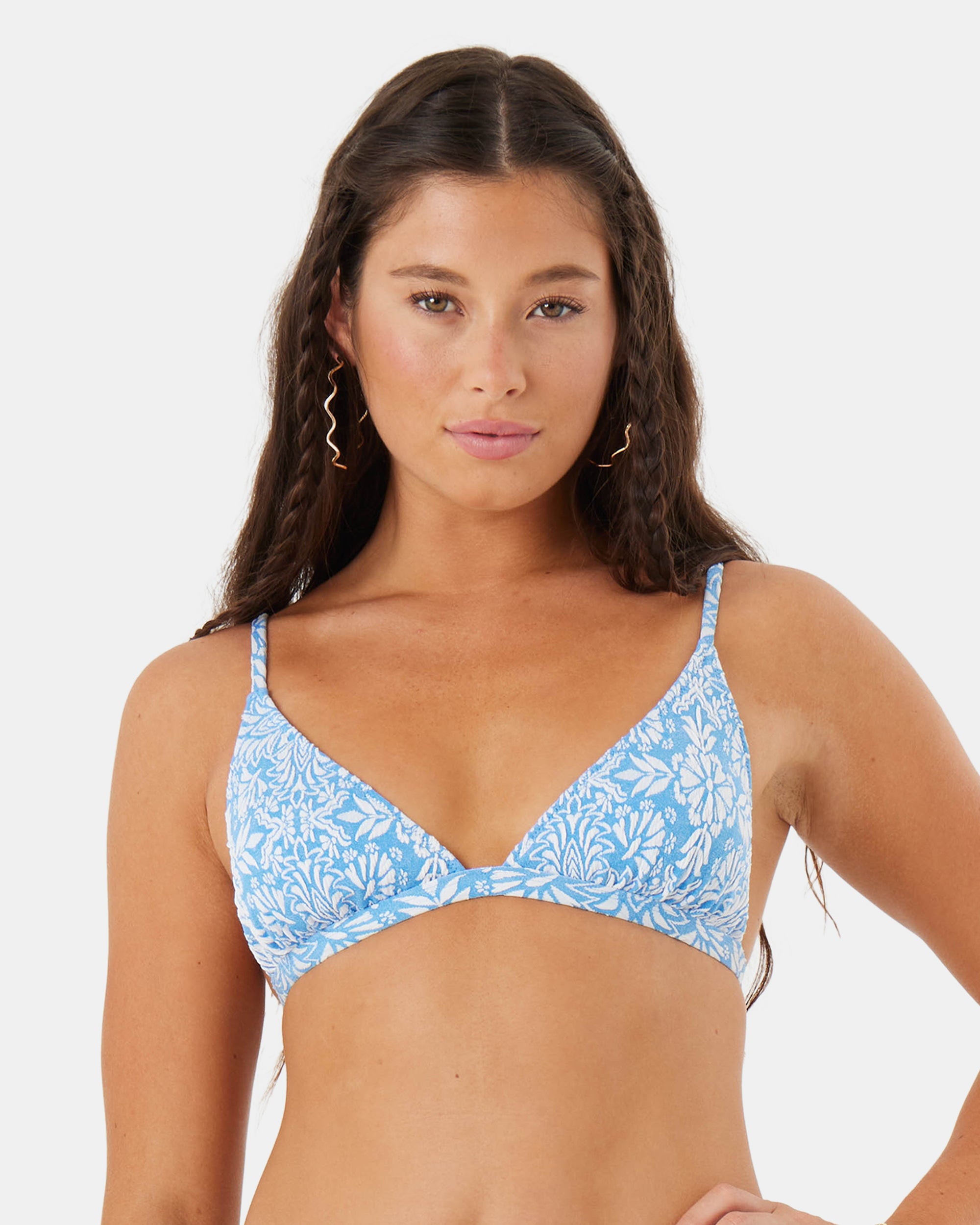 Y♡ Tile Tranquility Fixed Triangle Bikini Top - Roxy