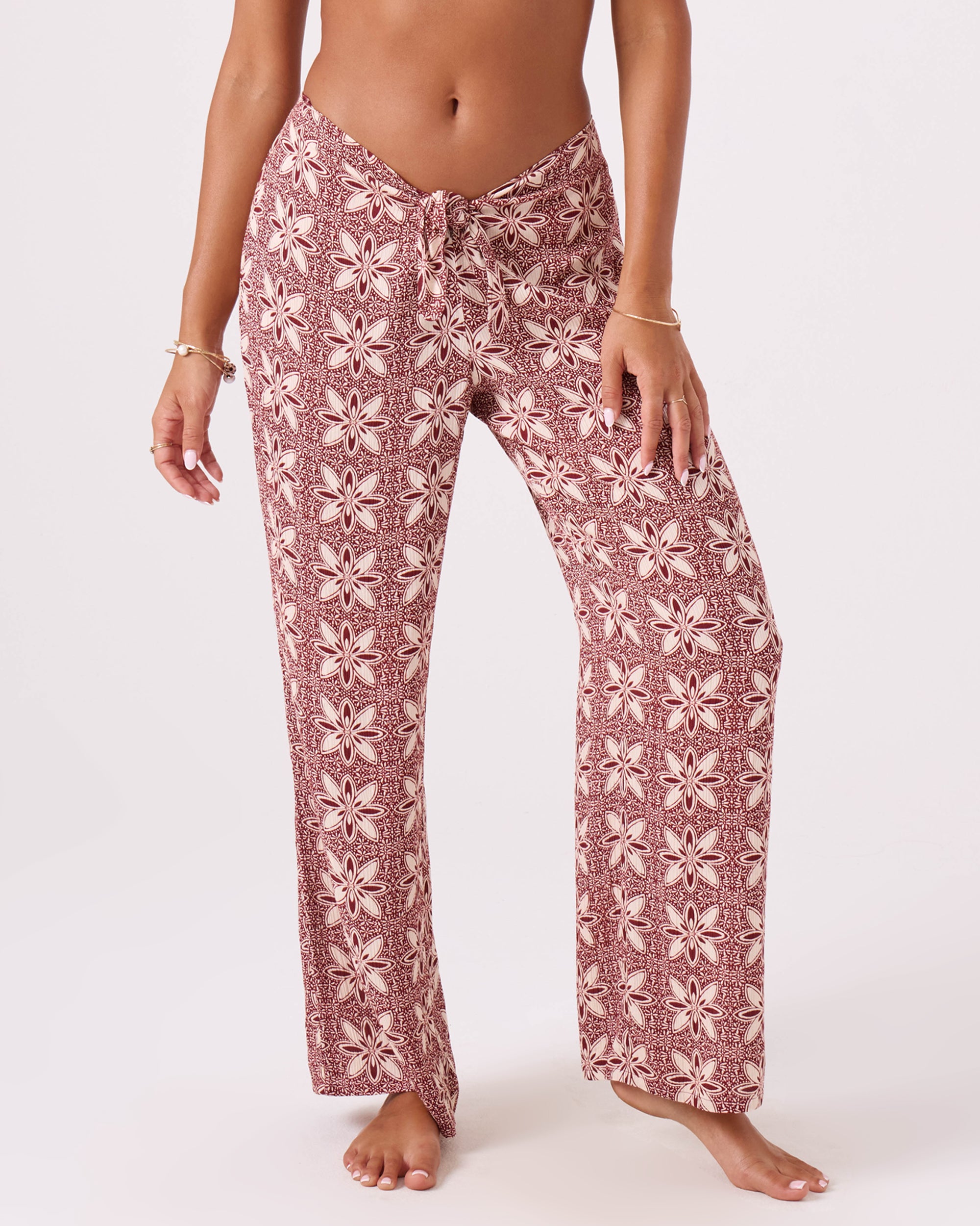 Batik Bloom Tie Front Cover Up Pant - Roxy