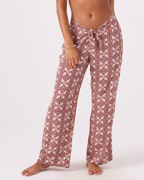 Batik Bloom Tie Front Cover Up Pant - ROXY