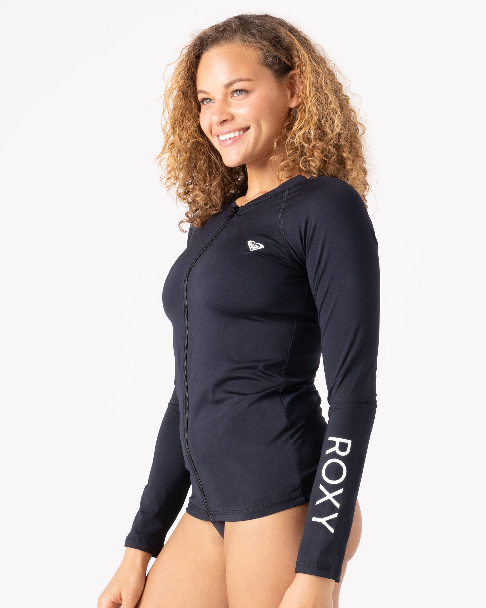 New Essentials Long Sleeve Zipped Lycra Rashguard - Roxy