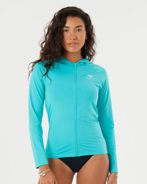 New Essentials Long Sleeve Hoodie Zipped Rashguard - Roxy