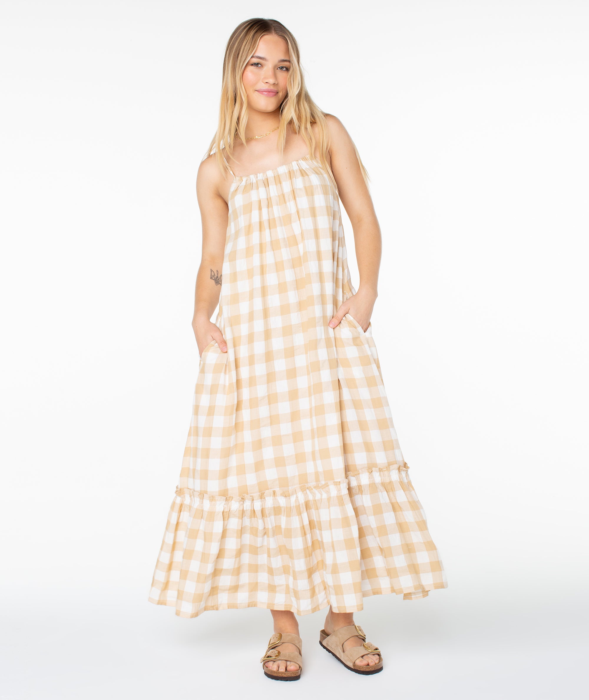ワンピース RonHerman Checkered Seersucker Lap Dress ロンハーマンCheckered Seersucker Lap Dress