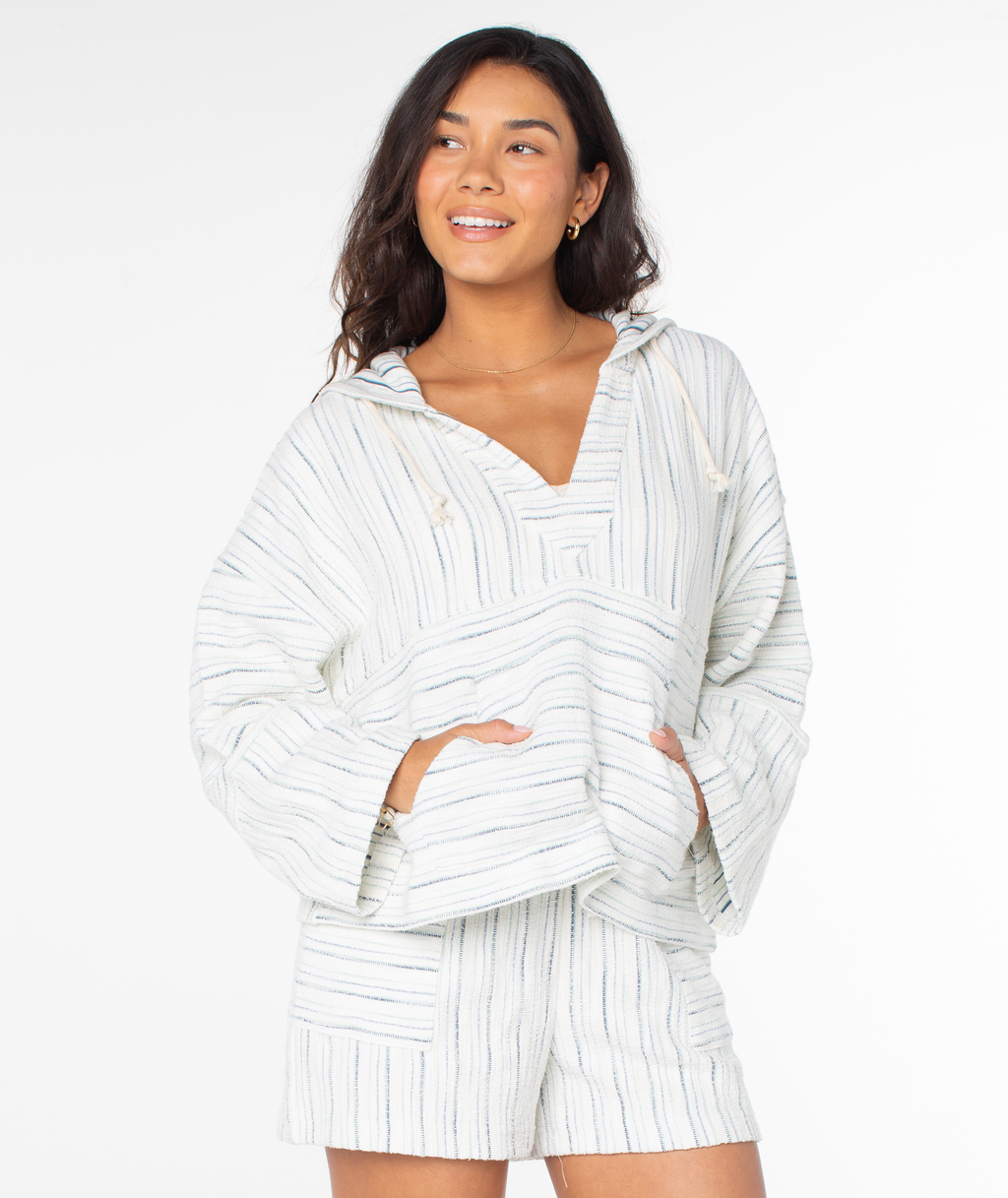 Rich Coast Striped Poncho - Roxy