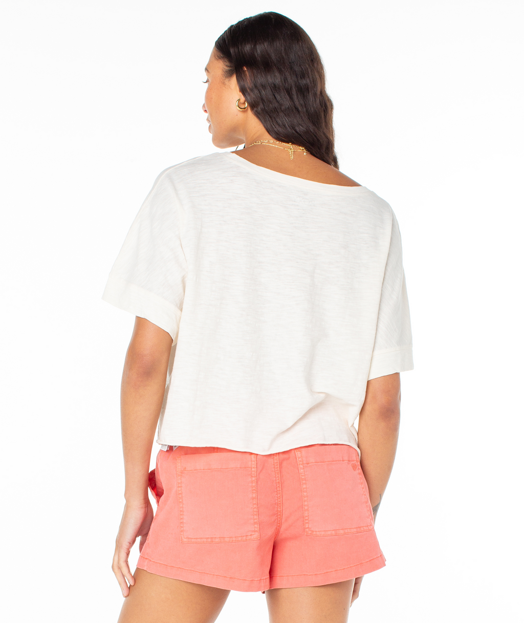 Palm Stripe Cropped Tee - Roxy