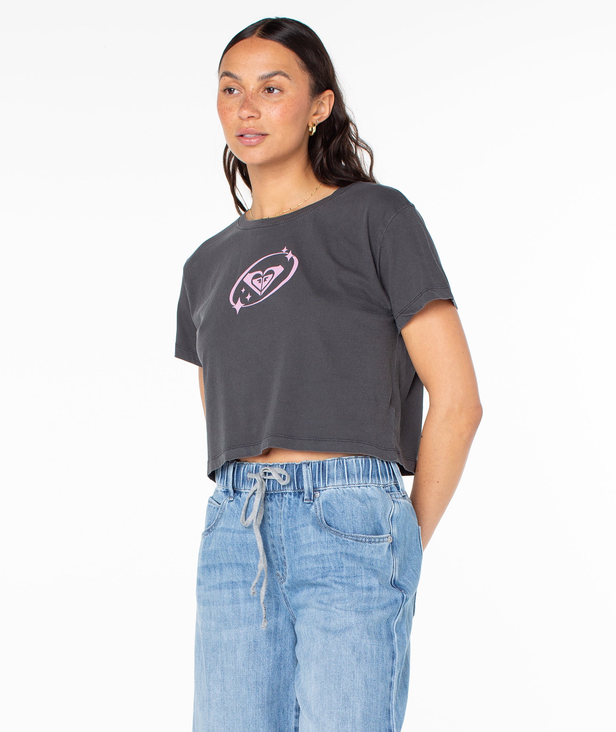 Saturn Classic Cropped Boxy Tee - Roxy