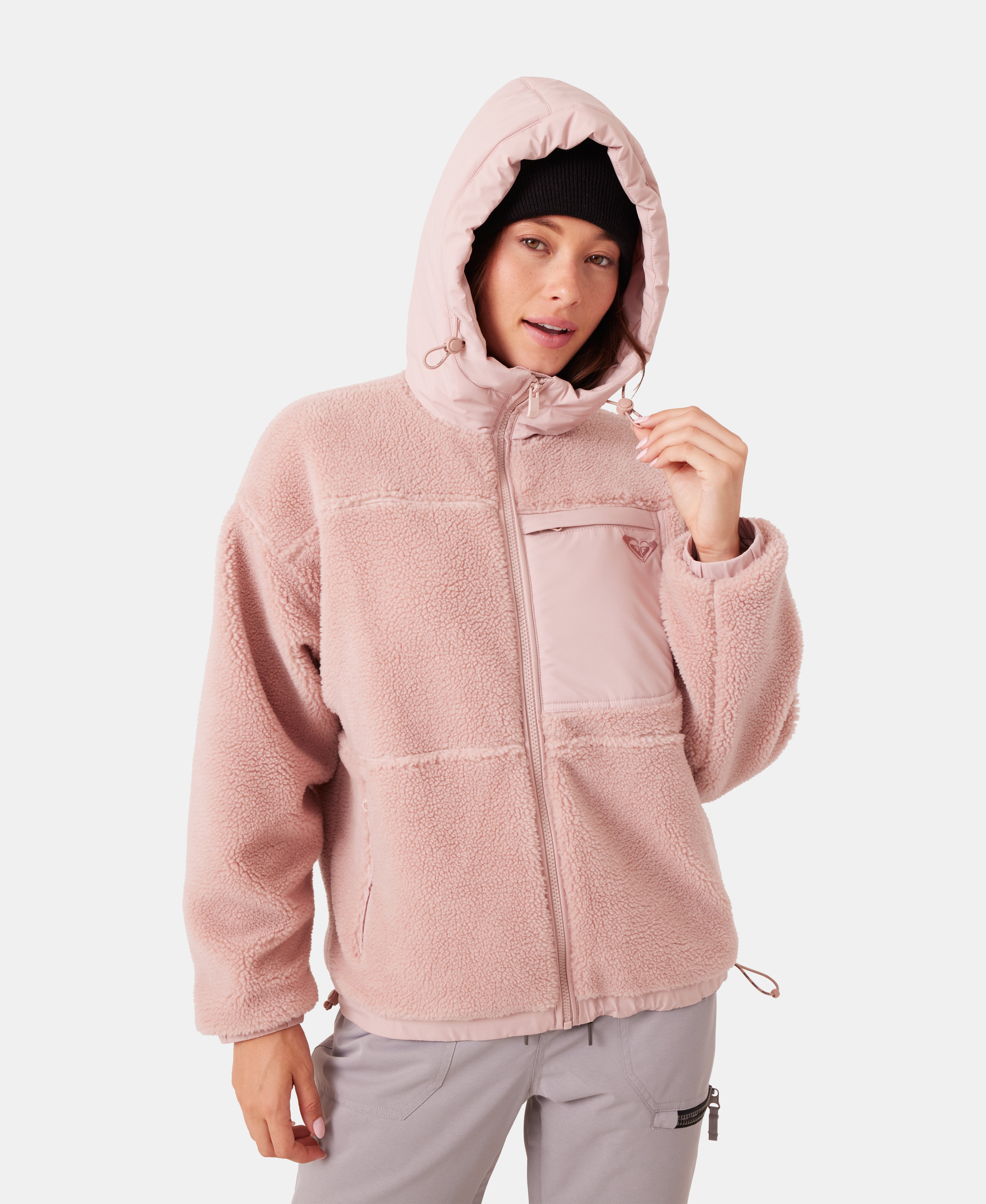 Everest Hooded Sherpa Jacket - Roxy Everest Hooded Sherpa Jacket - Roxy