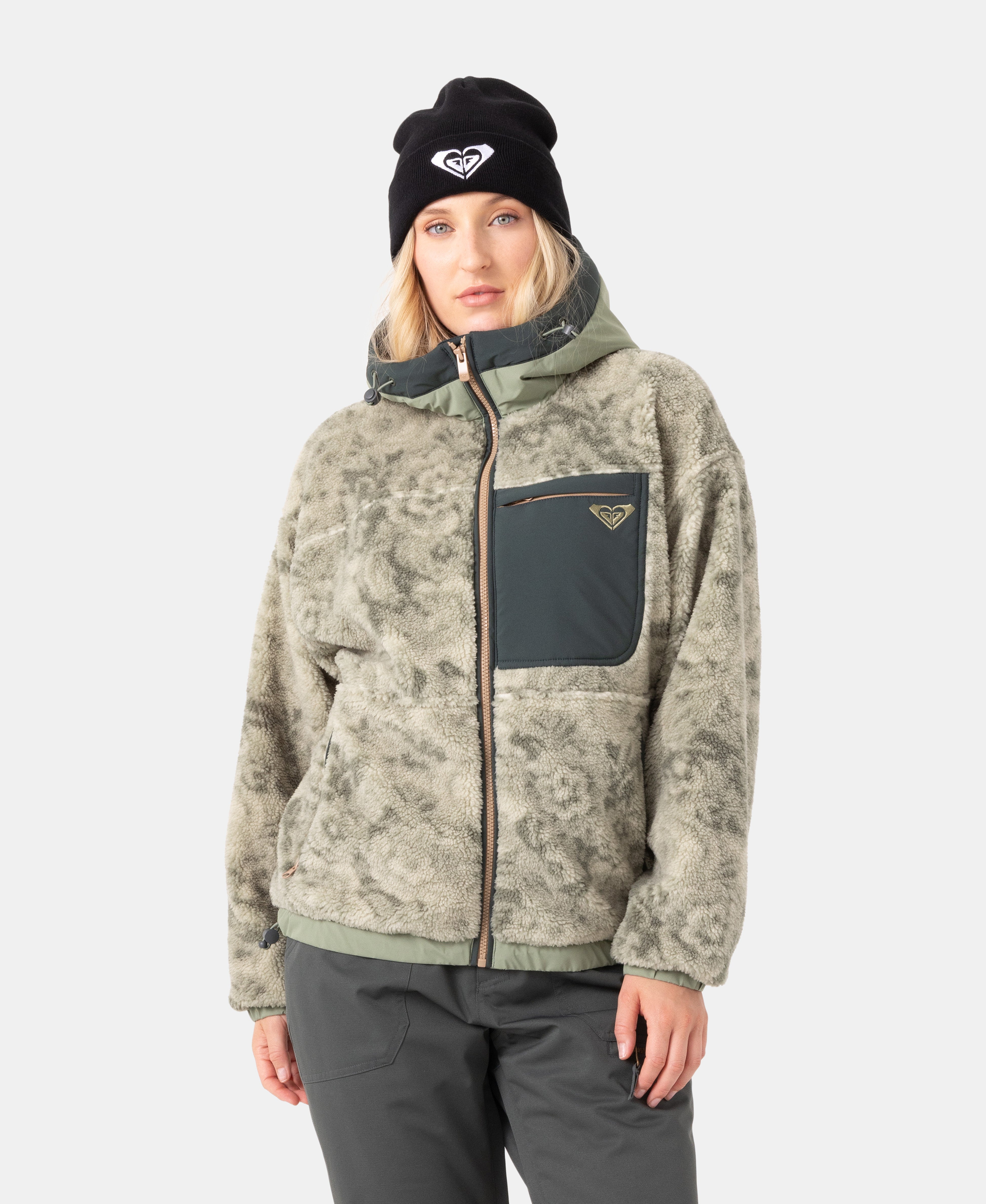 W25 Everest Full Zip Hooded Sherpa - Roxy