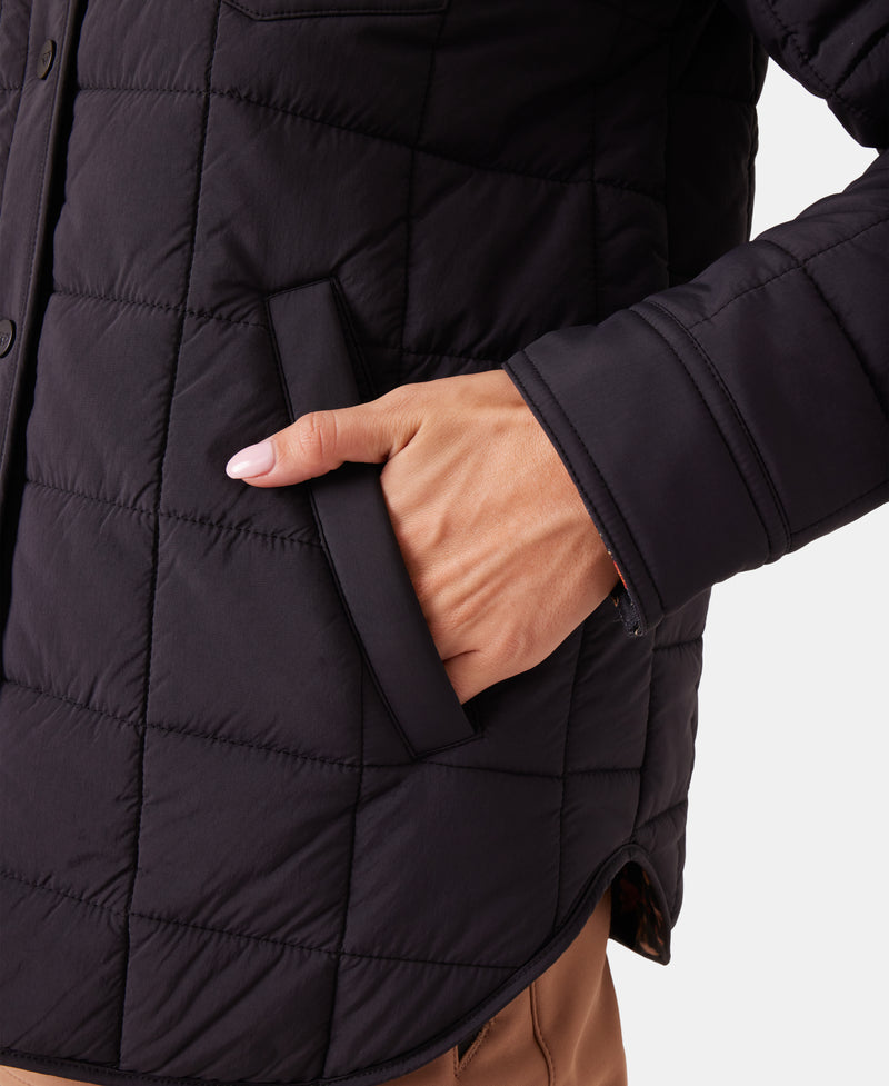 Alpine Quilted Shacket - Black - Roxy