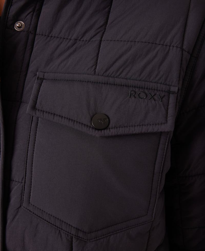 Alpine Quilted Shacket - Black - Roxy