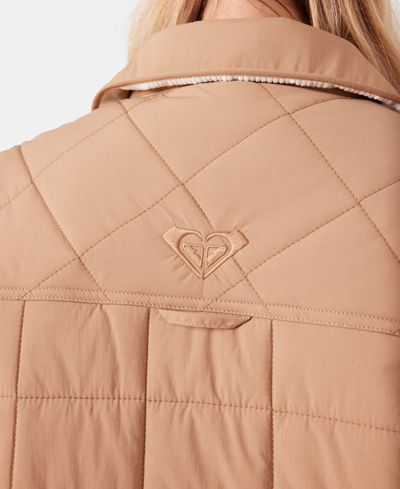 Alpine Quilted Shacket - Taupe - Roxy