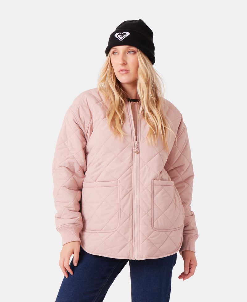 Aurora Quilted Bomber - Adobe Rose - Roxy