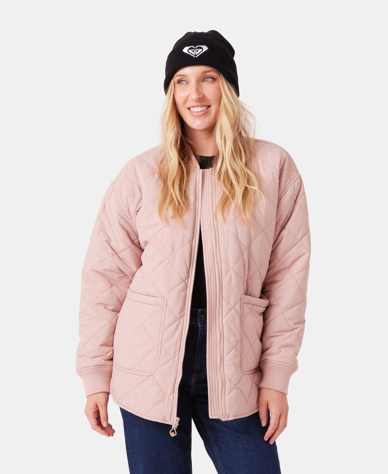 Aurora Quilted Bomber - Adobe Rose - Roxy