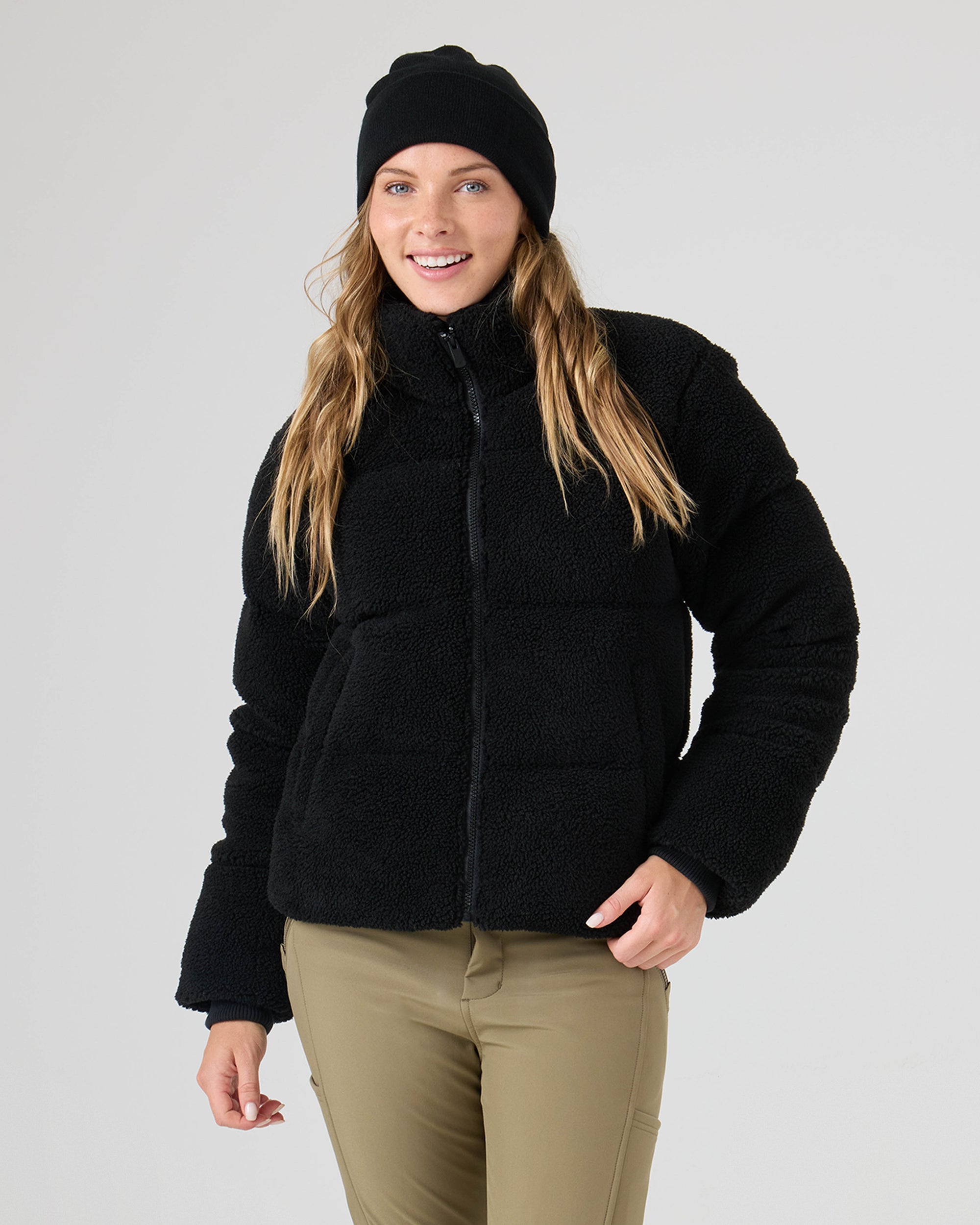 Harper Cropped Sherpa Puffer - Roxy
