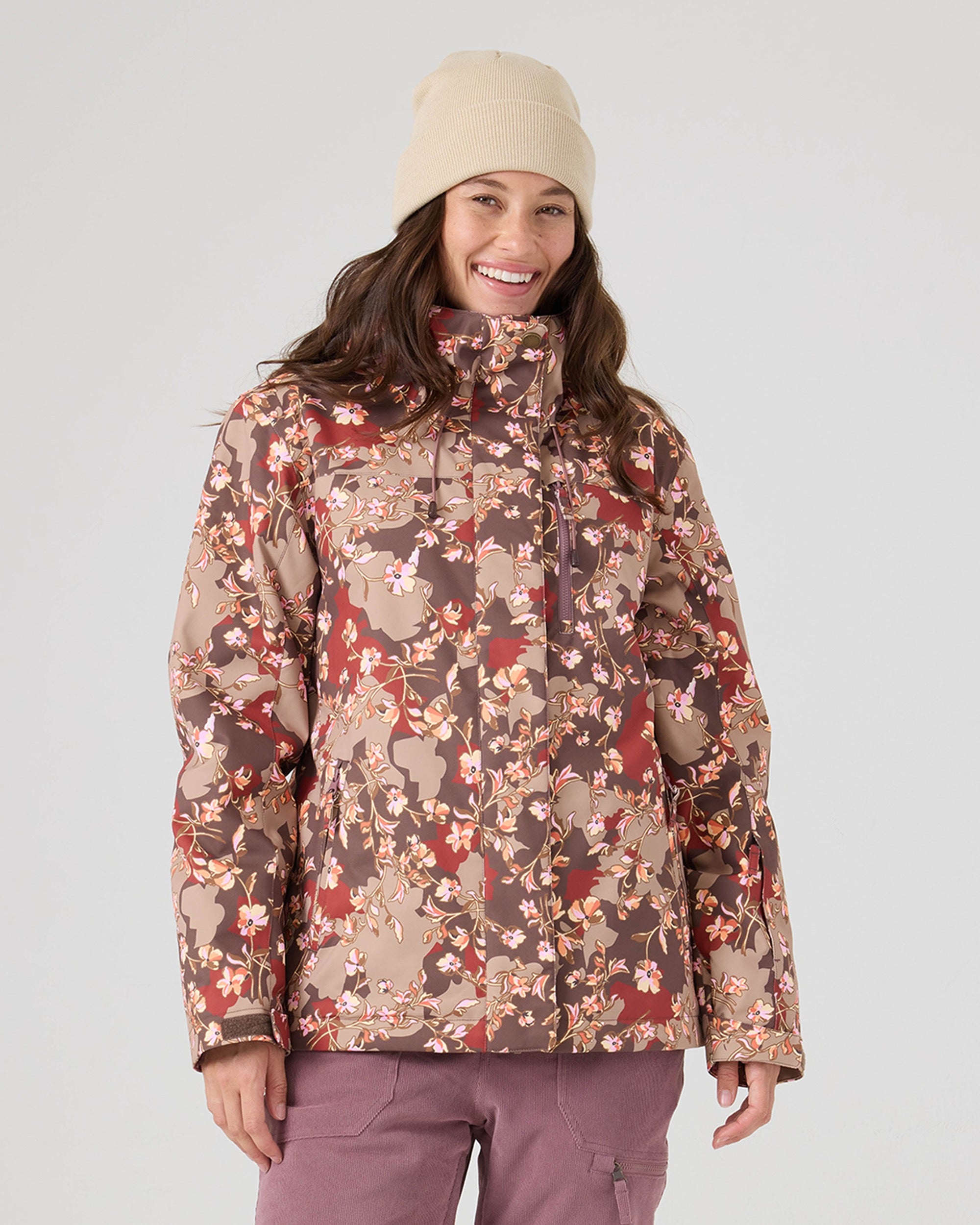 ROXY スノーボードジャケット 花柄 鳥柄 Lサイズ Jetty Jacket - Roxy