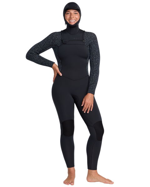 5/4mm Swell Natural Hooded Front Zip Wetsuit - Roxy