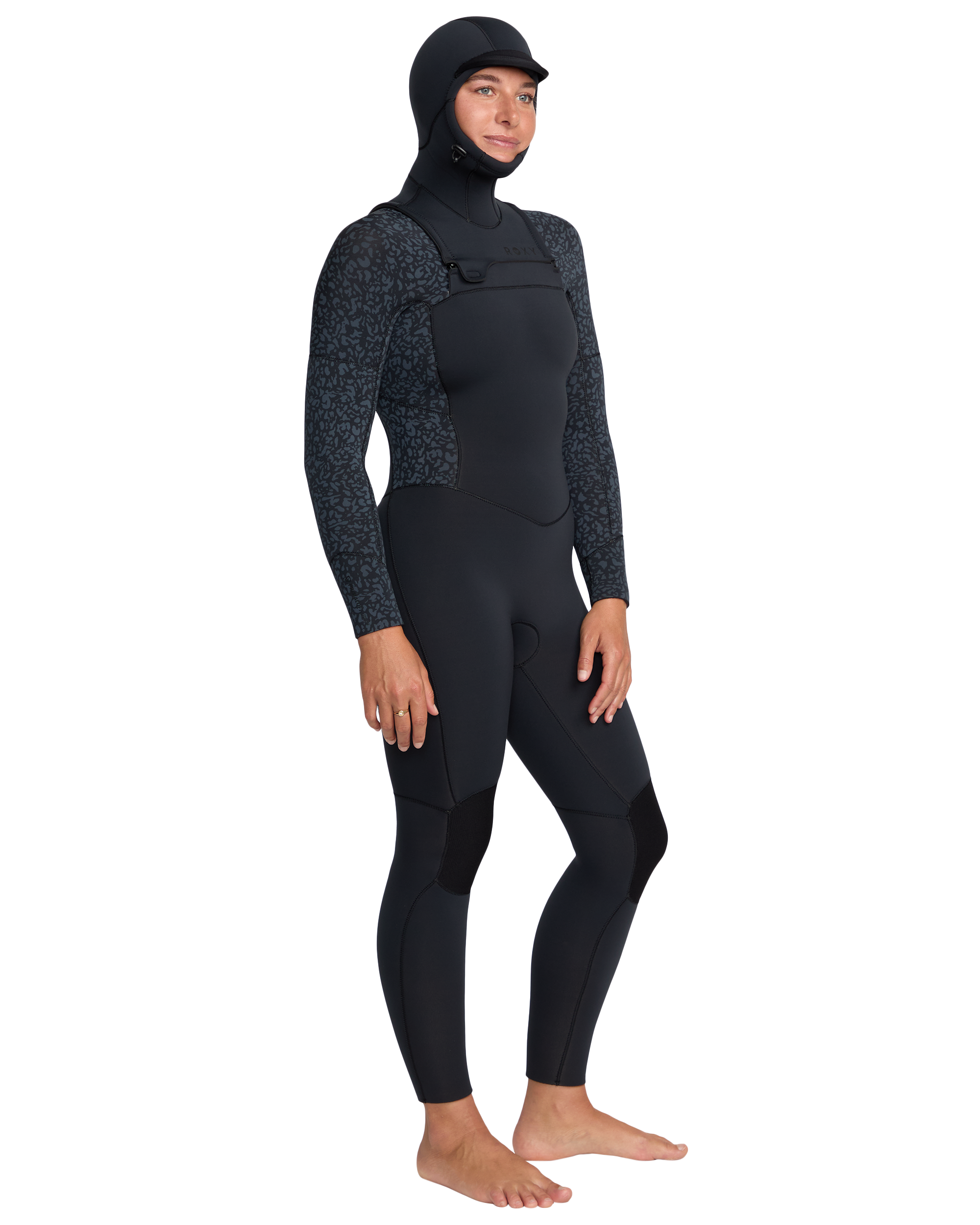 5/4mm Swell Natural Hooded Front Zip Wetsuit - Roxy