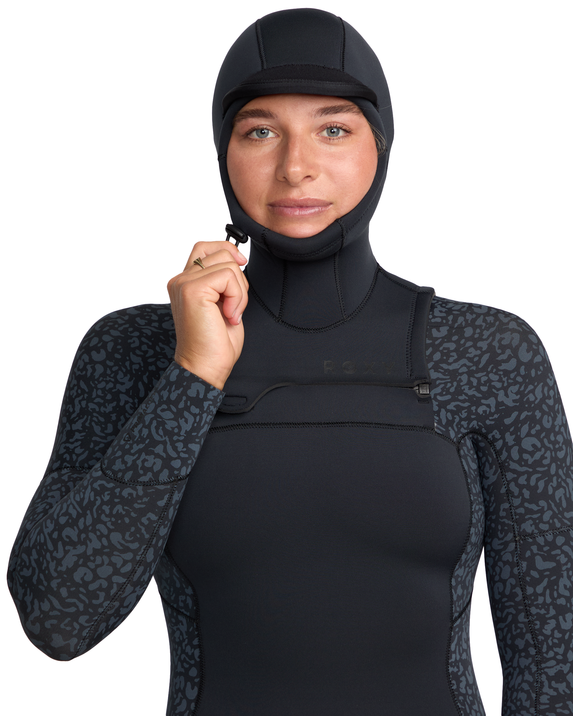 5/4mm Swell Natural Hooded Front Zip Wetsuit - Roxy