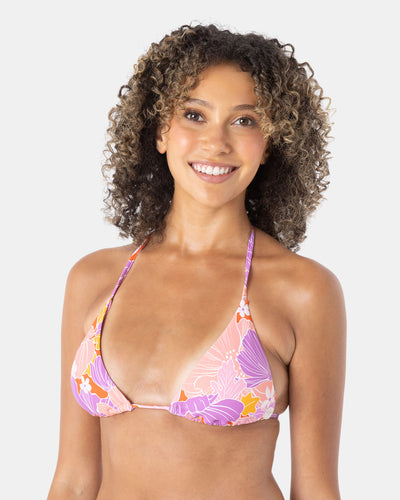 Bell Bottom Blooms Tiki Triangle Bikini Top - Roxy