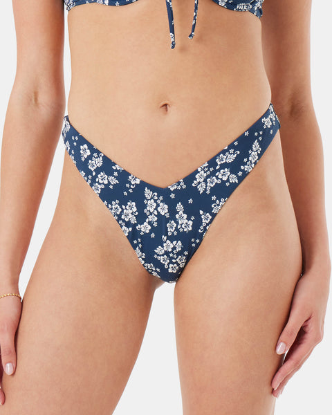 Hibiscus Haven V Front Cheeky Bikini Bottom - Roxy