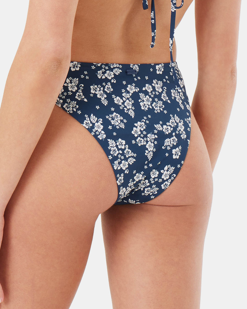 Hibiscus Haven Midrise High Leg Mod Bikini Bottom - Roxy