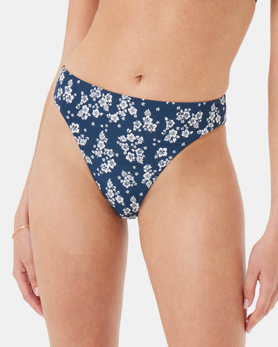 Hibiscus Haven Midrise High Leg Mod Bikini Bottom - Roxy