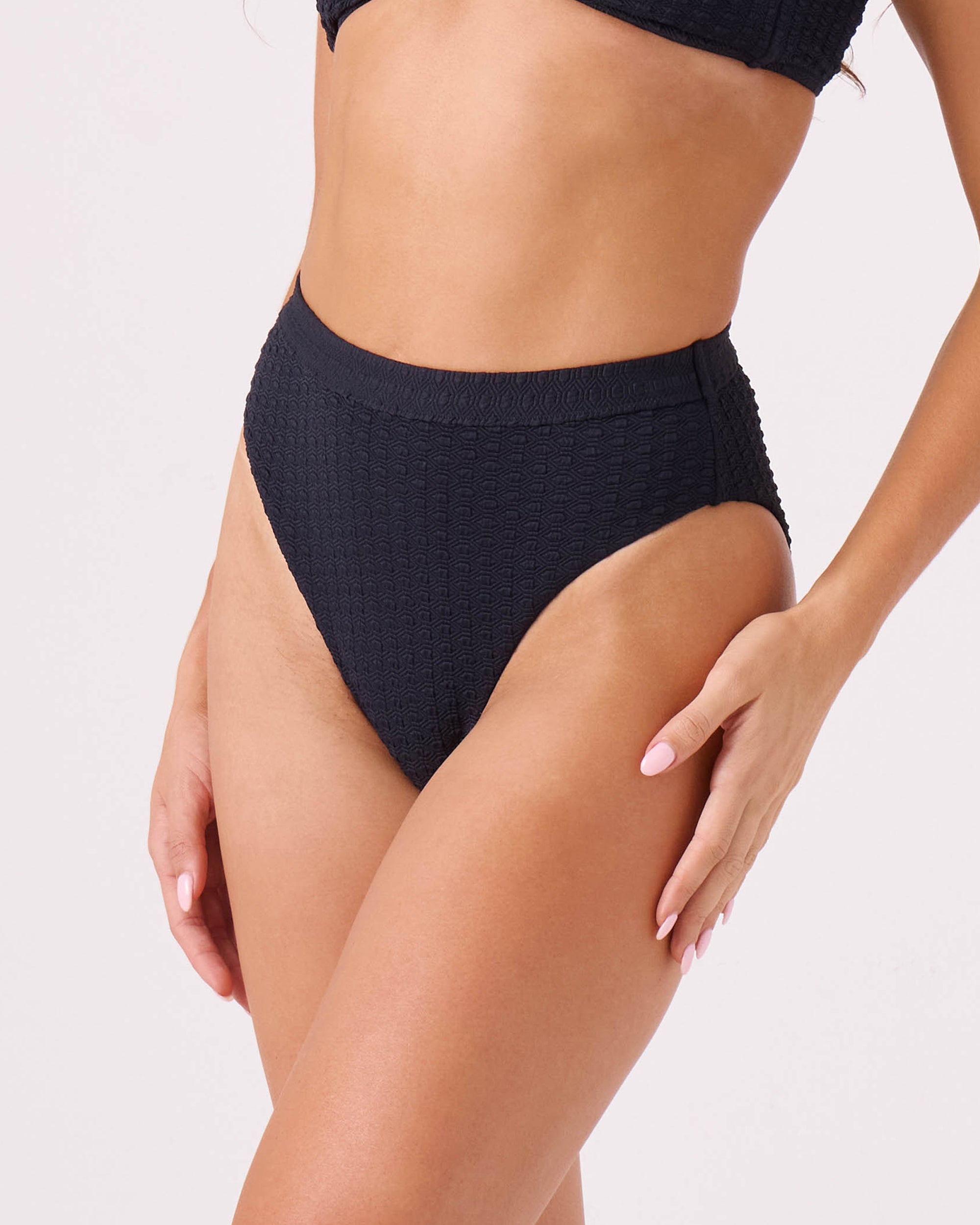 Haleiwa Banded High Waist Moderate Bikini Bottom - ROXY