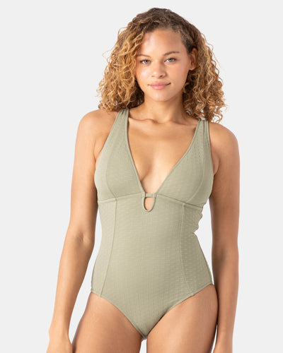 Haleiwa Plunge One Piece Swimsuit - Roxy