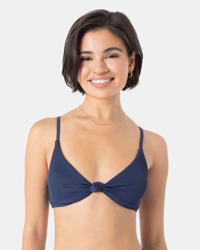 Rib Roxy Love Knot Bralette Bikini Top - Roxy