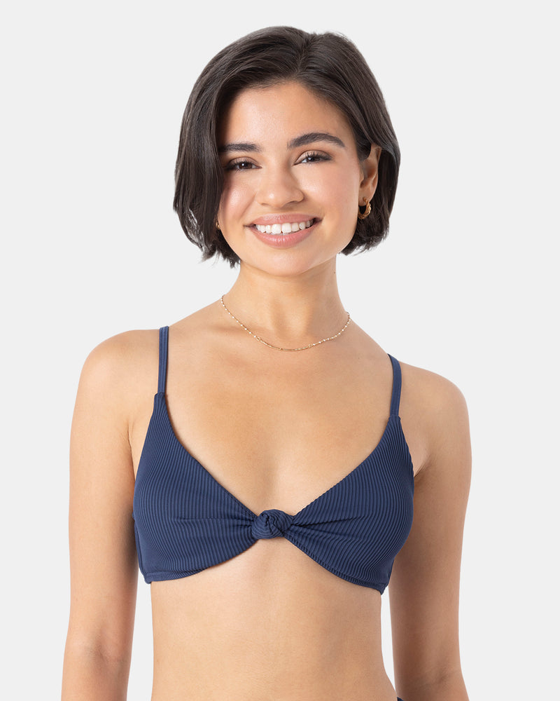 Rib Roxy Love Knot Bralette Bikini Top - Roxy