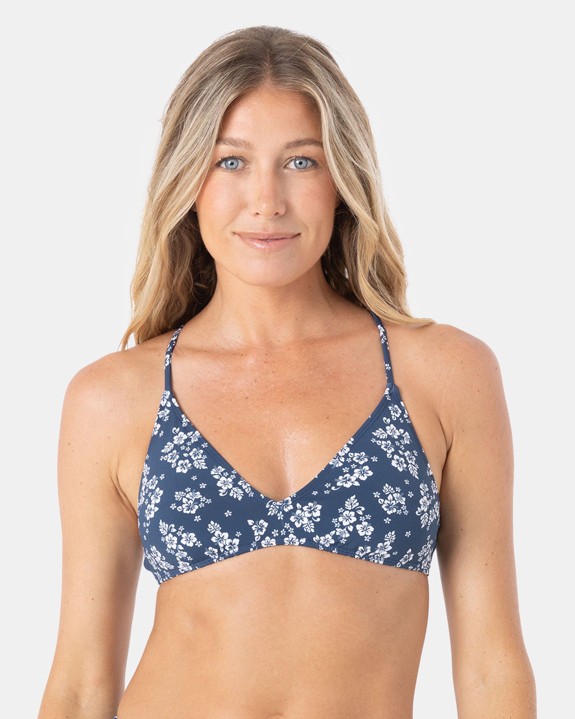 Hibiscus Haven Athletic Triangle Bikini Top - Roxy