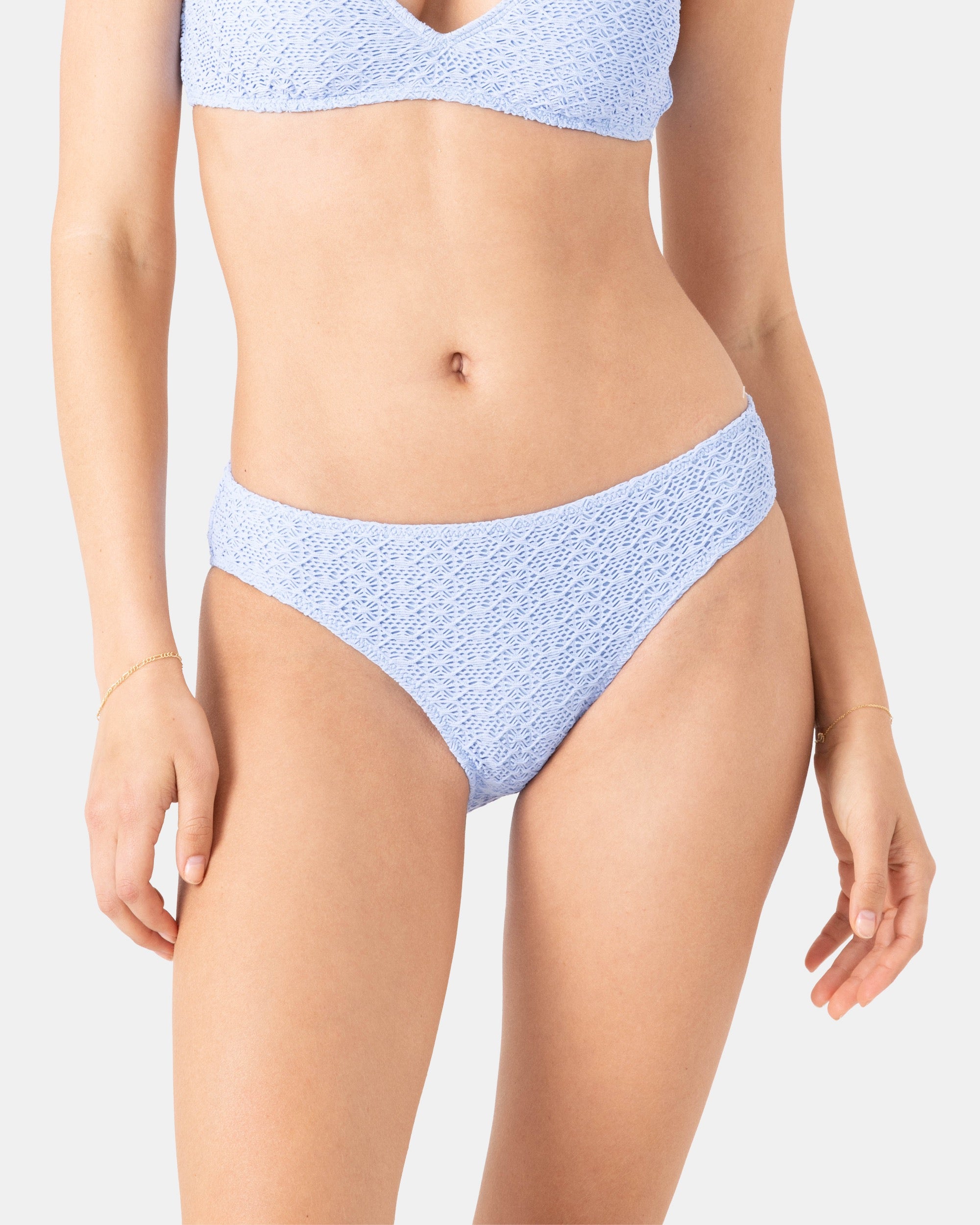 【nicky】  ビキニ パンツ レディース XS Crochet Hipster Full Bikini Bottom - Roxy