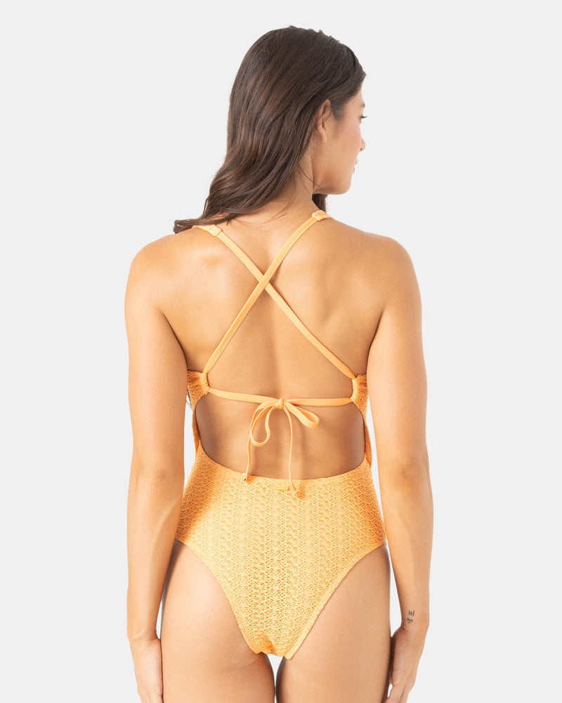 Crochet Plunge One Piece Swimsuit - Roxy