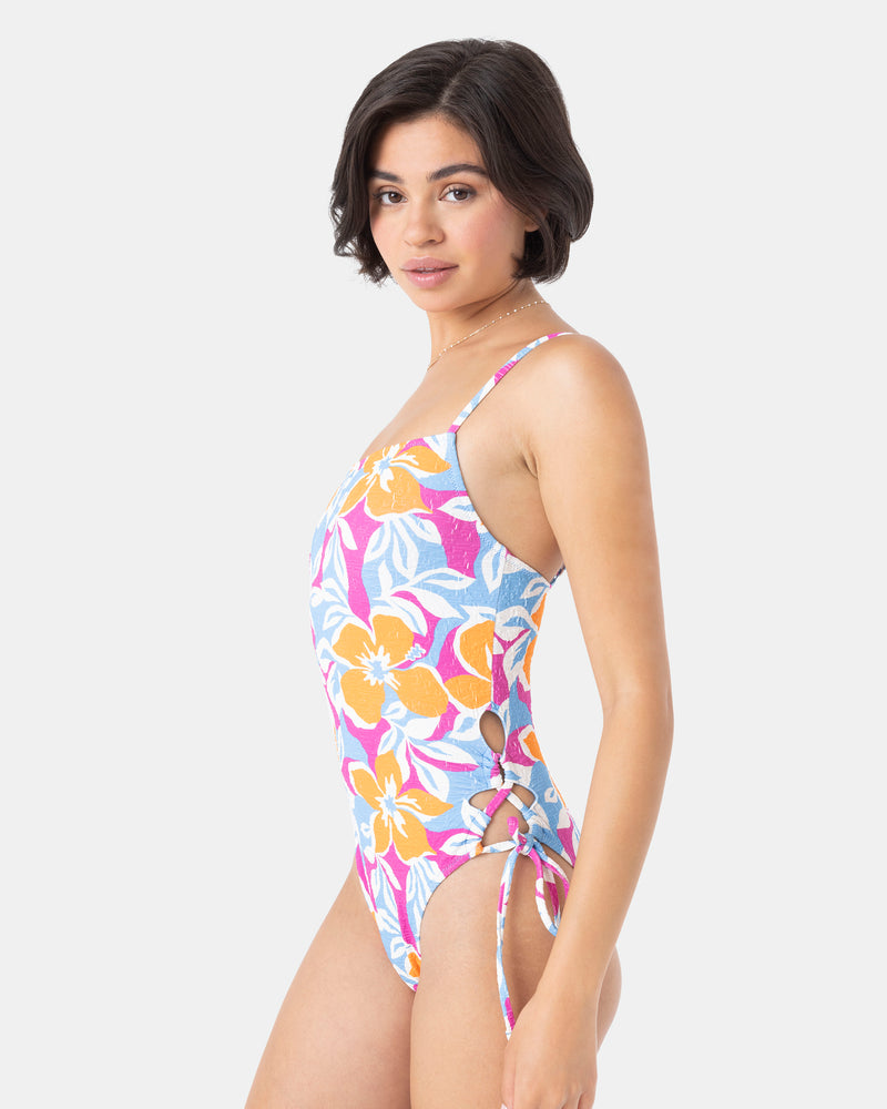 Topanga Canyon Lace Up Side One Piece Swimsuit