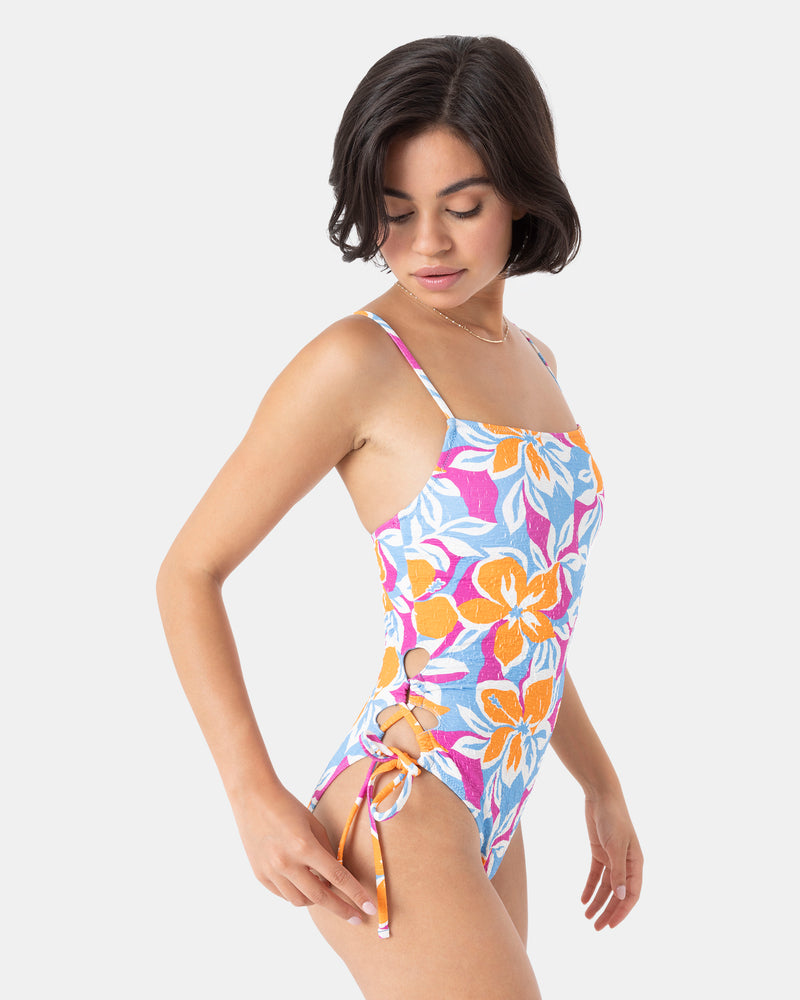 Topanga Canyon Lace Up Side One Piece Swimsuit