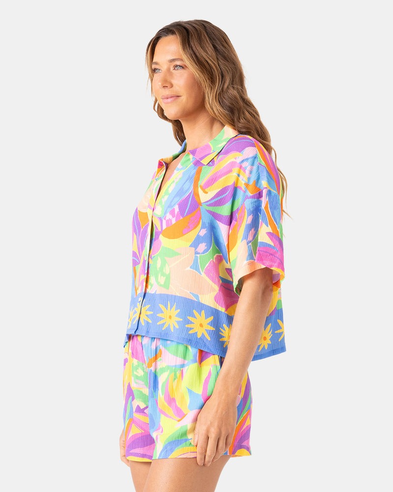 Heatwave Cropped Button Up - Roxy