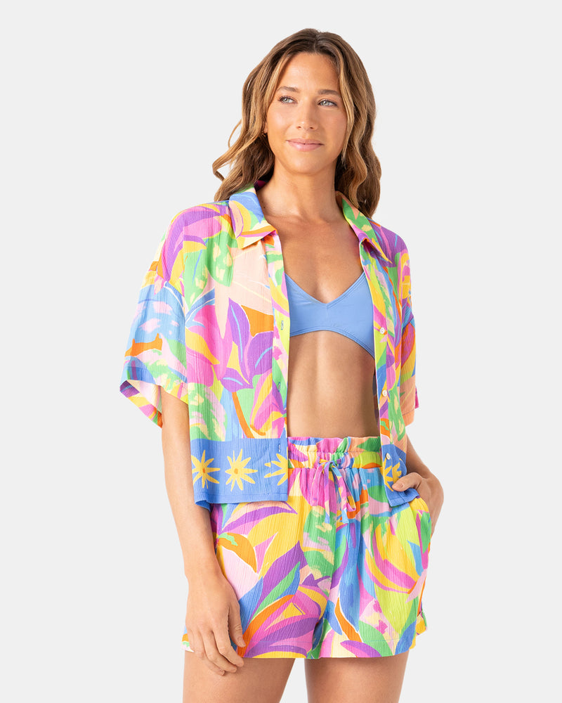 Heatwave Cropped Button Up - Roxy