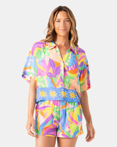 Heatwave Cropped Button Up - Roxy