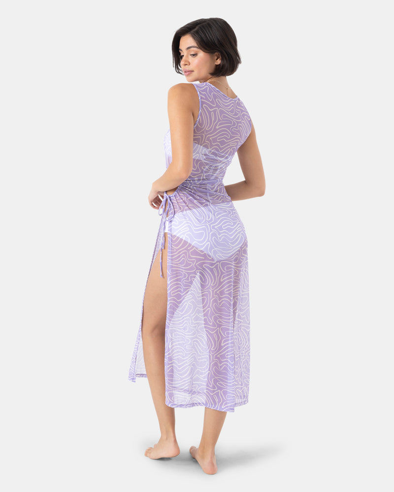 Sunshine State of Mind Open Side Mesh Cover Up Dress - Roxy