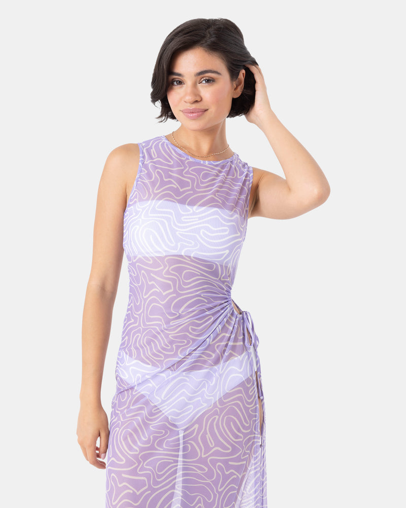 Sunshine State of Mind Open Side Mesh Cover Up Dress - Roxy