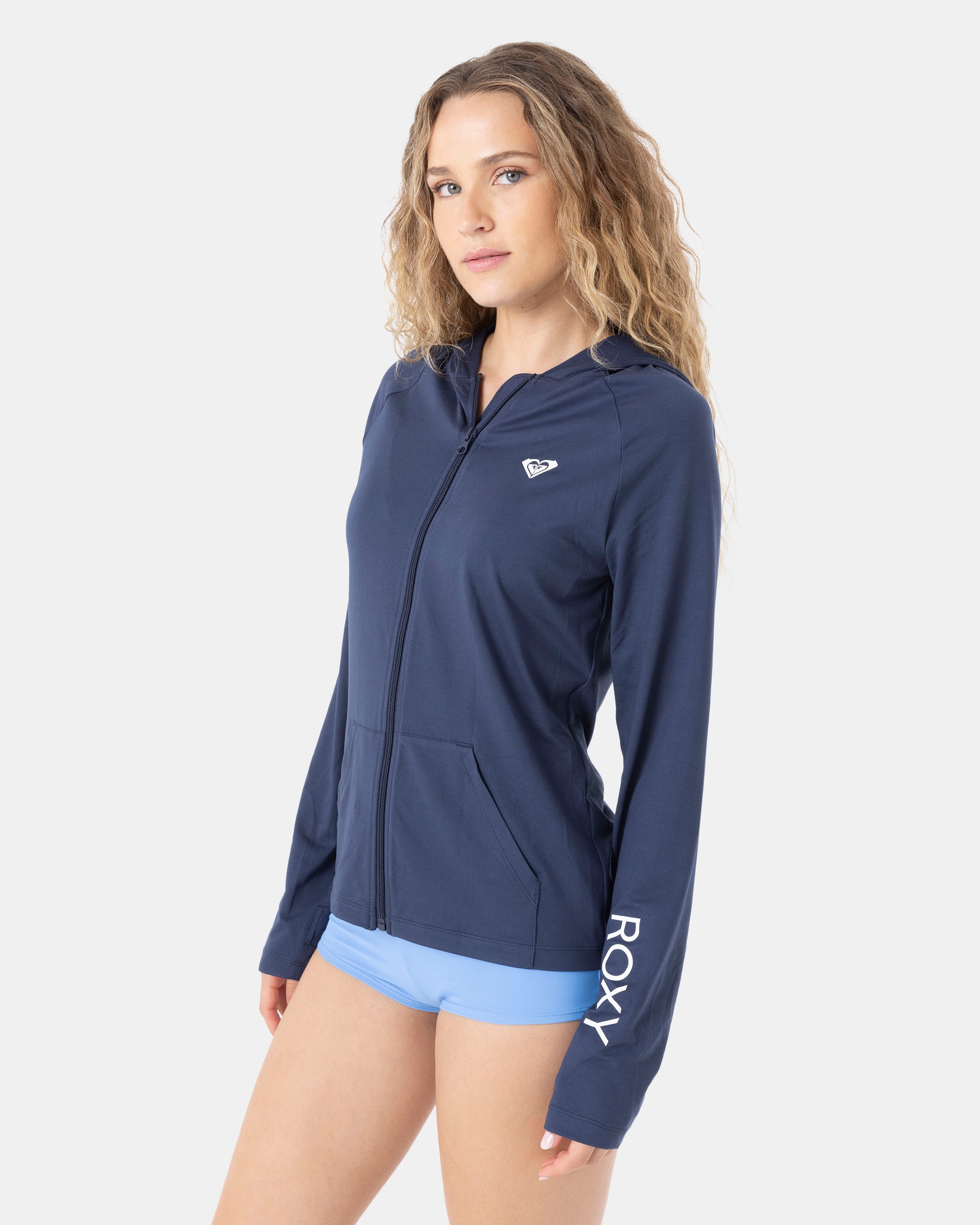 ROXY ウェア Long Sleeve Hoodie Zipped Rashguard - Roxy