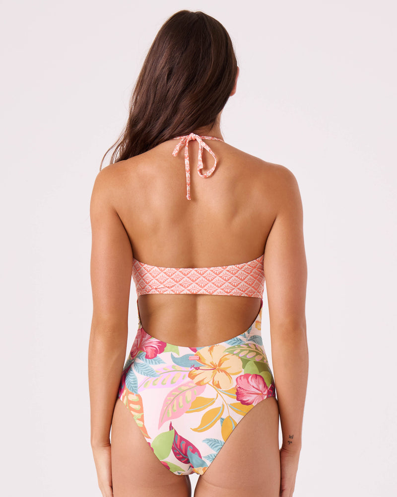 Hot Tropcs Peek A Boo Moderate One Piece Swimsuit - ROXY