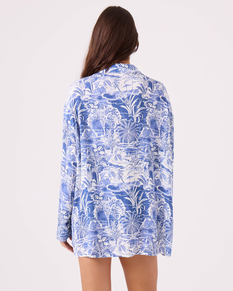 Mana Long Sleeve Cover Up Camp Shirt - ROXY