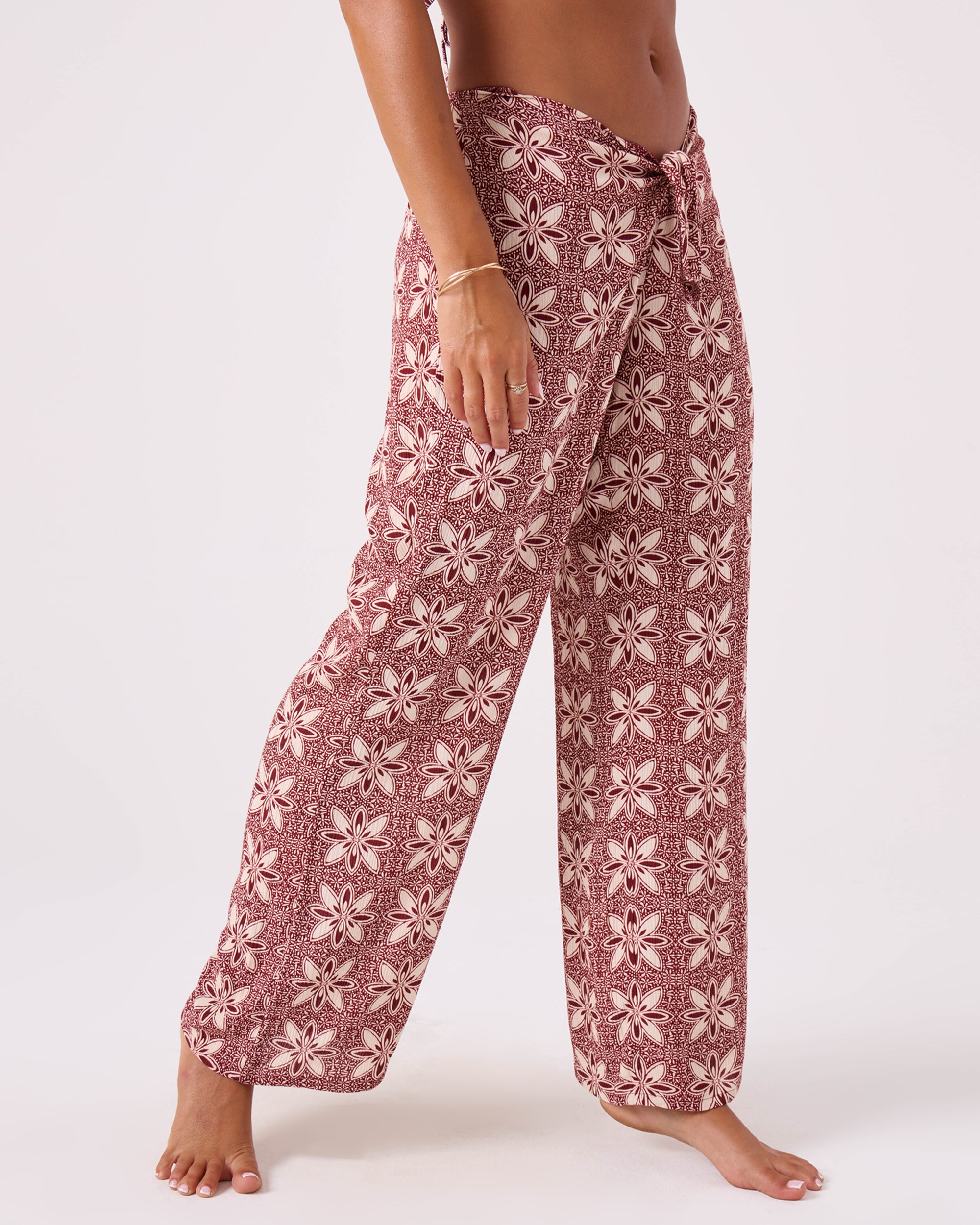 Batik Bloom Tie Front Cover Up Pant - ROXY