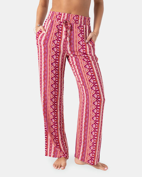 La Palma Beach Pant Cover Up - Raspberry Combo - Roxy