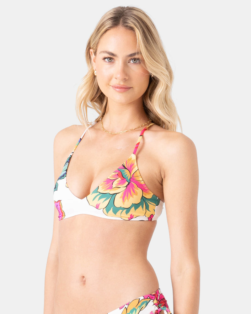 Beach Blossom Athletic Triangle Bikini Top - Roxy