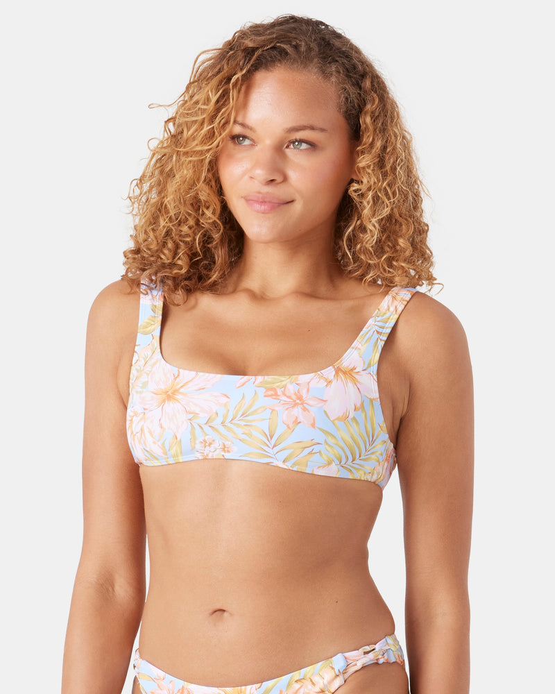 Tropical Square Neck Bralette Bikini Top - Roxy