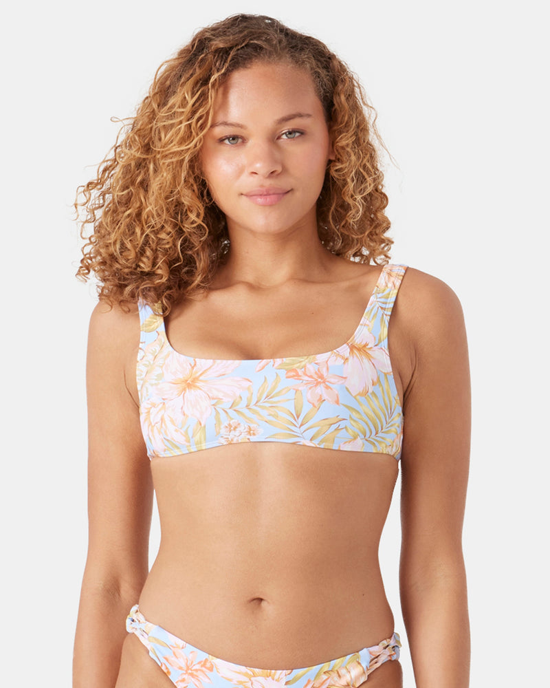 Tropical Square Neck Bralette Bikini Top - Roxy