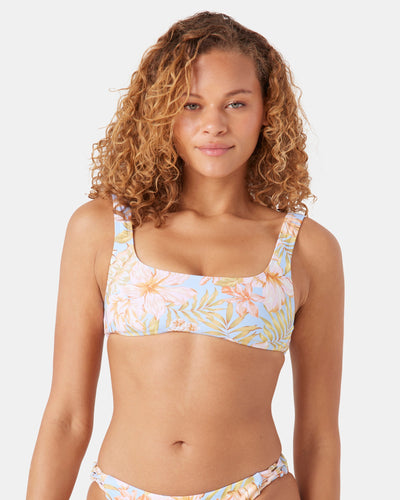 Tropical Square Neck Bralette Bikini Top - Roxy